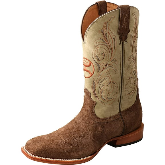 Twisted X Men’s 12″ WS Toe Hooey Boot - Western Pull-on Boots,, Chocolate & Key Lime, 14 D