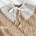 thumbnail image 2 of Coofit Femmes Col Chemise Joli Ruban Bowknot Col Amovible Chemisier Col, 2 of 6