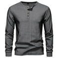 thumbnail image 2 of pstuiky Camisas de manga larga de invierno para hombre, Suéter informal de manga larga con cuello redondo y medio botón para hombre, de color liso y moderno camisetas de hombre xl, 2 of 8