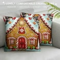 thumbnail image 3 of JEUXUS  Pillow Cover, Zippered Covers Pillowcases Throw Pillow Covers Cute Gingerbread House with Trees and Candy Cane Frame for Home Sofa Bedding, 3 of 5