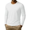 thumbnail image 4 of Dresfit Men's Big and Tall Shirts Long Sleeve Thermal Tshirts Fall Knit Solid Color Crew Neck Athletic Tops 2025 Button Plain Lightweight Fashion White 3XL, 4 of 7