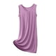 thumbnail image 2 of Camisón de poliéster para mujer, vestido informal holgado de verano, sin mangas, color liso, para casa, 2 of 5