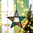 thumbnail image 5 of SPOORYYO Five Pointed Star Windproof Candlestick, Iron Stained Glass Wind Lamp, Retro Candlestick, Holiday Decoration, Home Hanging Decoration, 5 of 6