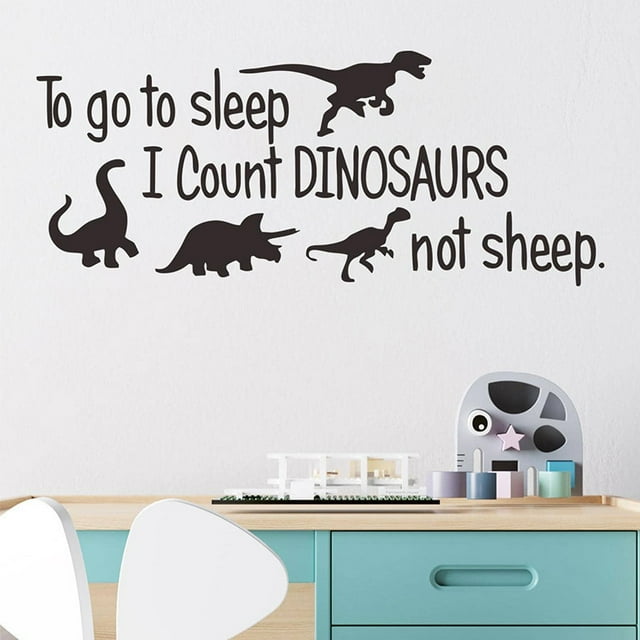 Adhesivos de pared «To Go to Sleep I Count Dinosaurs Kids», 25 x 60 cm