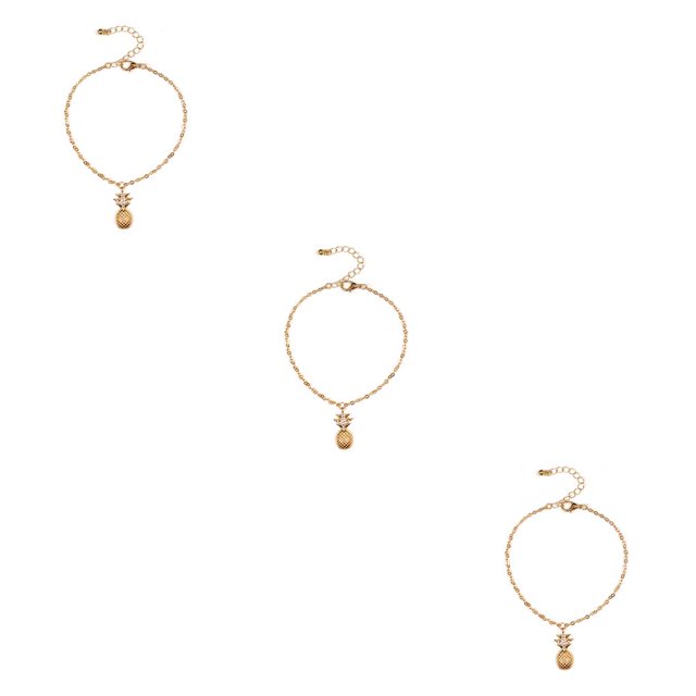 Pulseras de tobillo Qarigey aleación elegante Tridimensional diario Señora Brazalete para adolescentes Niñas Mujeres Adultos Oro