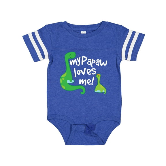 Inktastic My Papaw Grandpa Loves Me Dinosaur Boys Baby Bodysuit