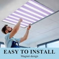 thumbnail image 6 of Purple Striped Fluorescent Light Covers, Modern Farmhouse Purple White Stripes Magnetic Light Covers for Ceiling Lights, Fluorescent Ceiling Shade Filters for Classroom Bedroom Office 4x2Ft x 2PCS, 6 of 8