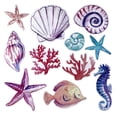 thumbnail image 1 of TOPBATHY Sea World - Adhesivo de pared con diseño de caballito de mar, estrella y concha para dormitorio y sala de estar, 1 of 7