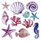thumbnail image 1 of TOPBATHY Sea World - Adhesivo de pared con diseño de caballito de mar, estrella y concha para dormitorio y sala de estar, 1 of 7