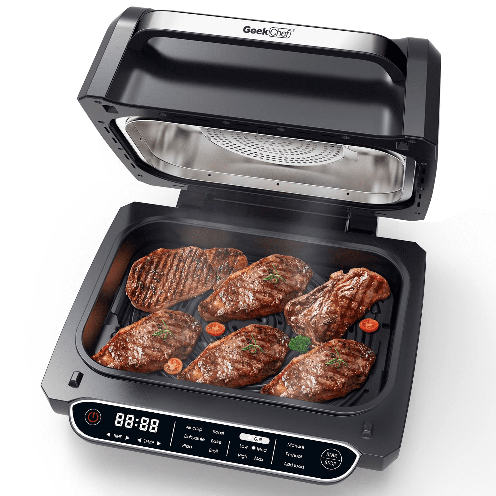 Geek Chef Smart Indoor XL Air Fryer Grill Combo,40 Recipes & 7in1