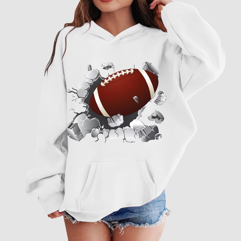 FhsagQ Girls Sweatshirt Size 6X Toddler Kids Football Fans Teen