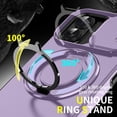 thumbnail image 6 of TJS for iPhone 16 Plus Phone Case, Privacy Camera Dual Layer Magnetic Ring Rotating Stand Protective Cover (Purple), 6 of 6