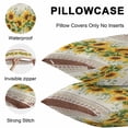 thumbnail image 5 of Farmhouse Sunflower Throw Pillow Covers 26x26 Inch Set of 2, Beige Brown Vintage Floral Botanical Waterproof Outdoor Pillow Covers, Decorative Cushion Pillowcases for Couch, Sofa, Bed, Garden, Patio, 5 of 9