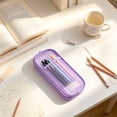 thumbnail image 4 of Double Layer Mesh Pencil Case Large Capacity Nylon Pen Bag Clear Stationery Storage Pouch For schooll Desk, 4 of 7