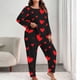 thumbnail image 1 of TaTaai Women's Plus Size Long Sleeve Lounge Set, Printed Two Piece Outfit, Loose Fit Casual Loungewear, Soft Home Wear Gift, 1 of 5