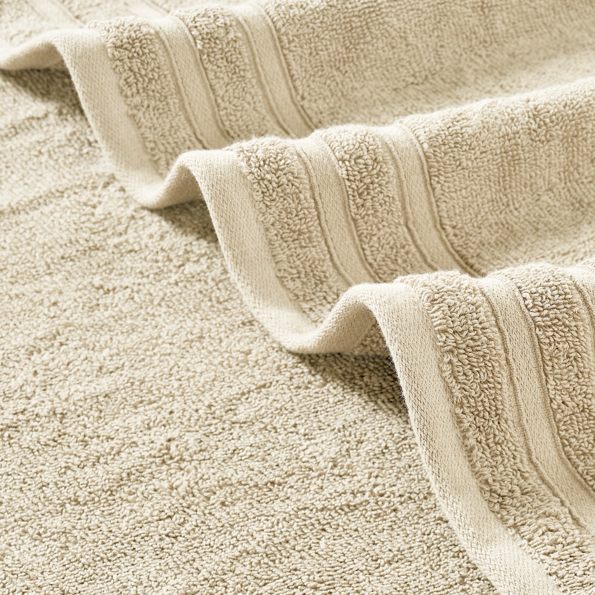 Modern Threads Jacquard Border 6-Piece Cotton Bath Towel Set, Ivory - image 5 of 5