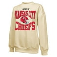 thumbnail image 2 of Women's Majestic Threads Cream Kansas City Chiefs Super Bowl LIX Fadeaway Helmet Oversized Tri-Blend Pullover Sweatshirt, 2 of 3