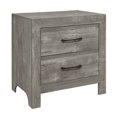 thumbnail image 1 of Adia 24 Inch Classic 2 Drawer Nightstand, Metal Handles, Rustic Gray Finish, 1 of 3