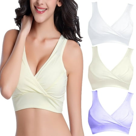 Baywell Maternity Women s Wrap Front Nursing Sleep Bra  3 Pack  40/90CD 42/95AB