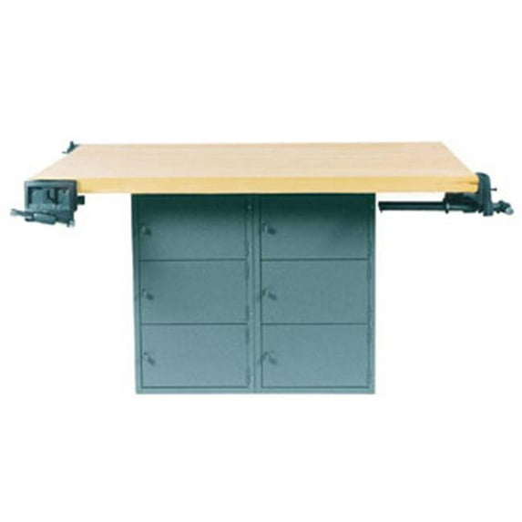 Diversified Woodcraft WB12ABL-0V Four-Station Workbench Blk- 0 Vises