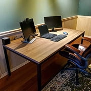 Computer Desk/Dining Table,30X59 inches,Modern Simple Style Desk,Office Desk Sturdy Writing Workstation for Home Office-Walnut