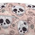 thumbnail image 3 of Skull Pouf Cover with Zipper, Halloween Traditional Mexican Sugar Day of the Dead Roses Horror Folk Pattern, Soft Decorative Fabric Unstuffed Case, 30" W X 17.3" L, White Blush Black, by Ambesonne, 3 of 5