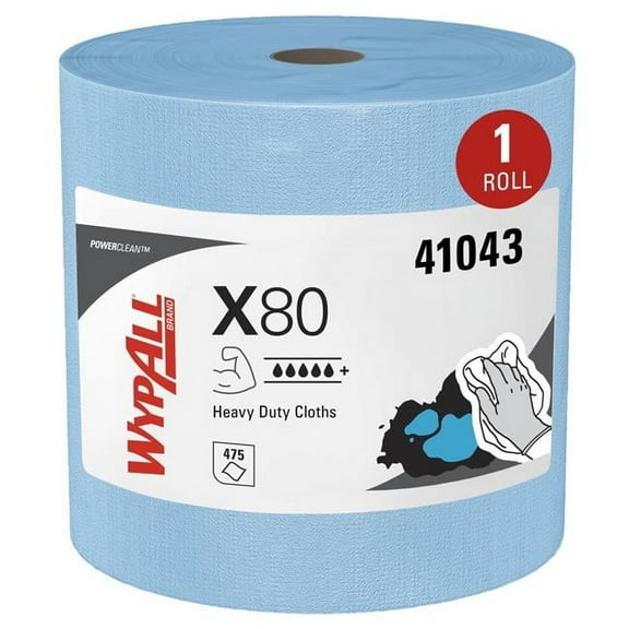 Kimberly-Clark KIM-41043 Towel WypAll X80 Jumbo Roll - Blue