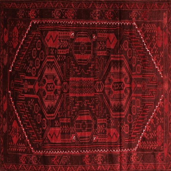 Ahgly Company Indoor Square Persian Red Traditional Area Rugs, 7' Square