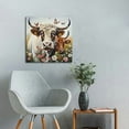 thumbnail image 5 of Acheng Bathroom Highland Cow Wall Art Rustic Farmhouse Picture Animal Canvas Print Painting, Nature Flower Bush Landscape Abstract Artwork Framed for Kitchen Bedroom Living Room Office Decor 12x12 in, 5 of 5