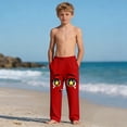 thumbnail image 6 of Red Boys Anime Face Print Sweatpants Kawaii Manga Soft Lounge Pants for Kids Casual Stretchy Bottoms with Pockets Elastic Waistband,Size 4 T, 6 of 9