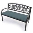 thumbnail image 2 of Jordan Manufacturing Sunbrella 48" x 18" Cast Lagoon Teal Solid Rectangular Outdoor Settee Swing Bench Cushion with Ties, 2 of 11