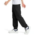 thumbnail image 3 of FAIWAD Boys School Uniform Pants Kids Elastic Waist Pull on Twill Pants Loose Straight Legs Trousers with Pockets 4-15Y, 3 of 9