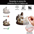 thumbnail image 4 of AZXY Easter Bunny Ornament Decoration,Easter Tabletop Decor,Jesus and Bunny Statue Indoor Easter Decor,Easter Religious Surprise, 4 of 7