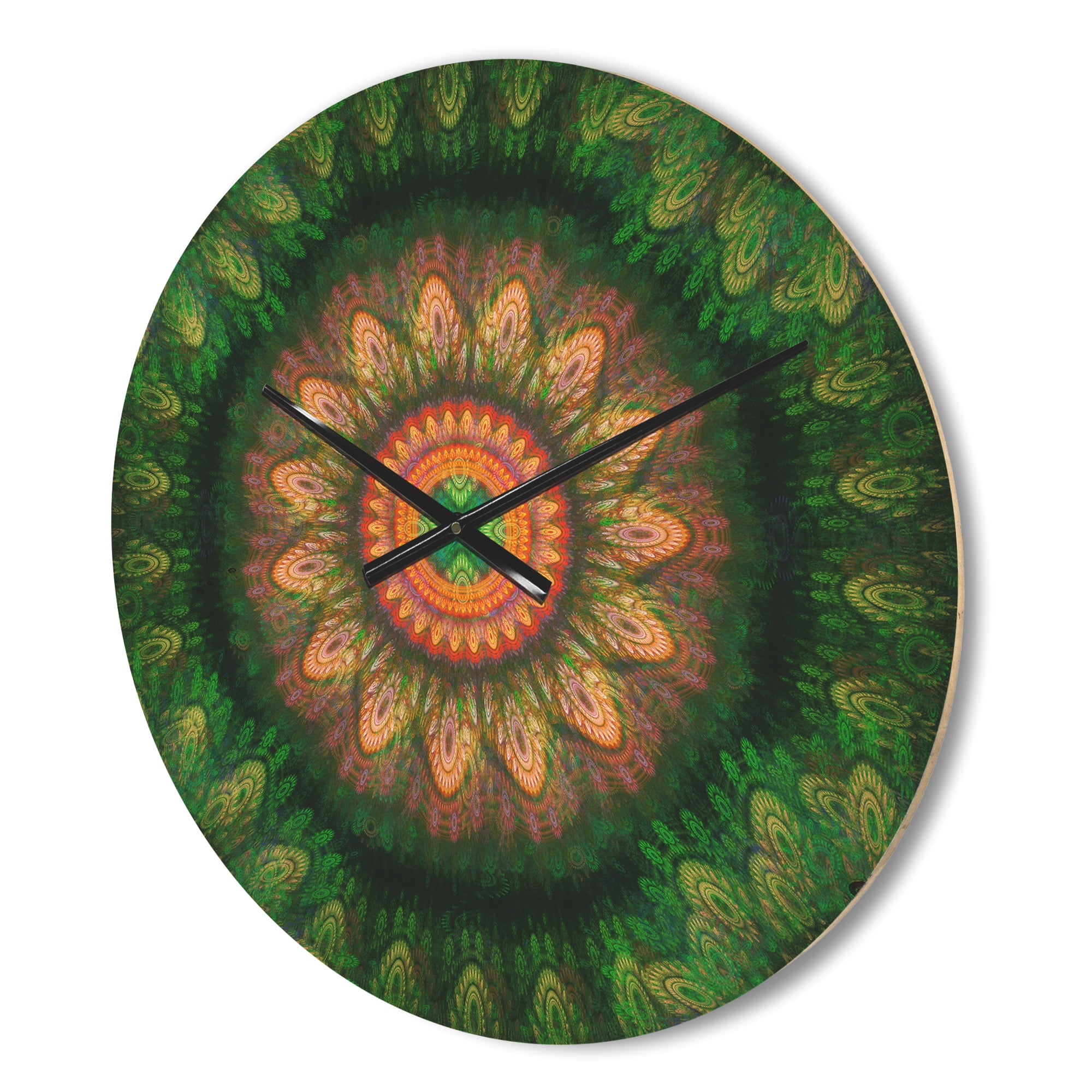 Designart 'The Fractal Pattern of The Gear System ' Modern Wood Wall Clock