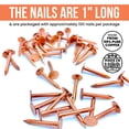thumbnail image 2 of Dubbs Hardware - 1 Inch Copper Nails Pack of 100 - Pure Copper Nail Spikes USA Made -  1 Inch, 11 Gauge, 3/8" Head – Ideal for Roofing, Boat Building & Decorative Projects, 2 of 4