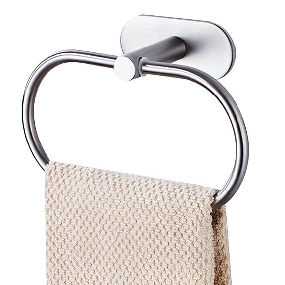 ACDANC Adhesive Towel Ring Self Adhesive Hand Towel Ring Stainless Steel Rustproof Bathroom Towel Holder Wall Mount Matte Silver