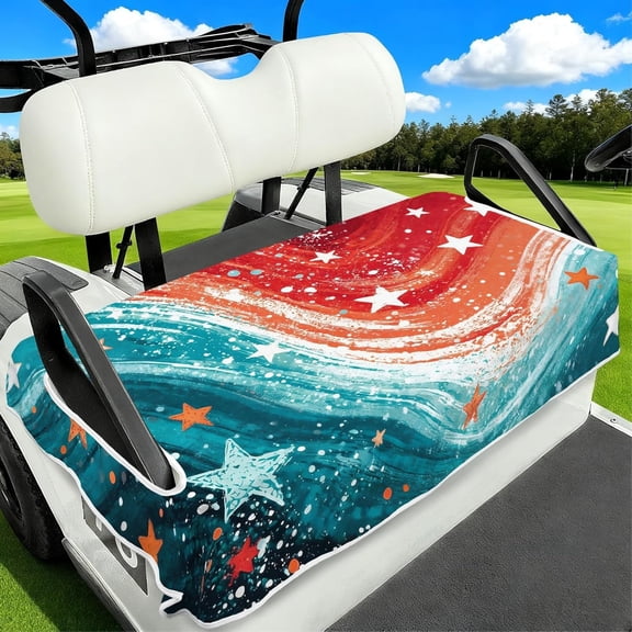 American Flag Golf Cart Seat Covers, Universal Fit for EZGO, Club Car, Yamaha 52"x32", 2 Passenger Golf Cart Seat Protector, Durable Washable