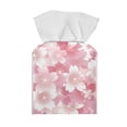 thumbnail image 2 of FUIALDOLG PU Leather Tissue Box Cover Square with Pink Cherry Blossom, Waterproof Decorative Tissue Box Holder for Bathroom, Office, Desk, Car, 5.1"X5.1"X5.5", 2 of 7