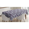 thumbnail image 1 of Flower Tablecloth, Continuous and Funky Floral Pattern with Leaves in Violet Tones, Rectangle Satin Table Cover for Dining Room and Kitchen, 60" X 90", Pastel Purple and Multicolor, by Ambesonne, 1 of 2