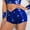 Blue, variant on Women Sequin Micro Shorts Y2k Low Rise Glitter Sparkle Shorts (Hot Pink S)
