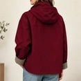 thumbnail image 6 of Alkepwun Detachable Hooded Jackets for Women Plaid Lining Inside Hood and Cuffs Zip Up Snap Button Loose Fit Casual Jacket with Pockets for Daily Wear Outdoor Activities, 6 of 7