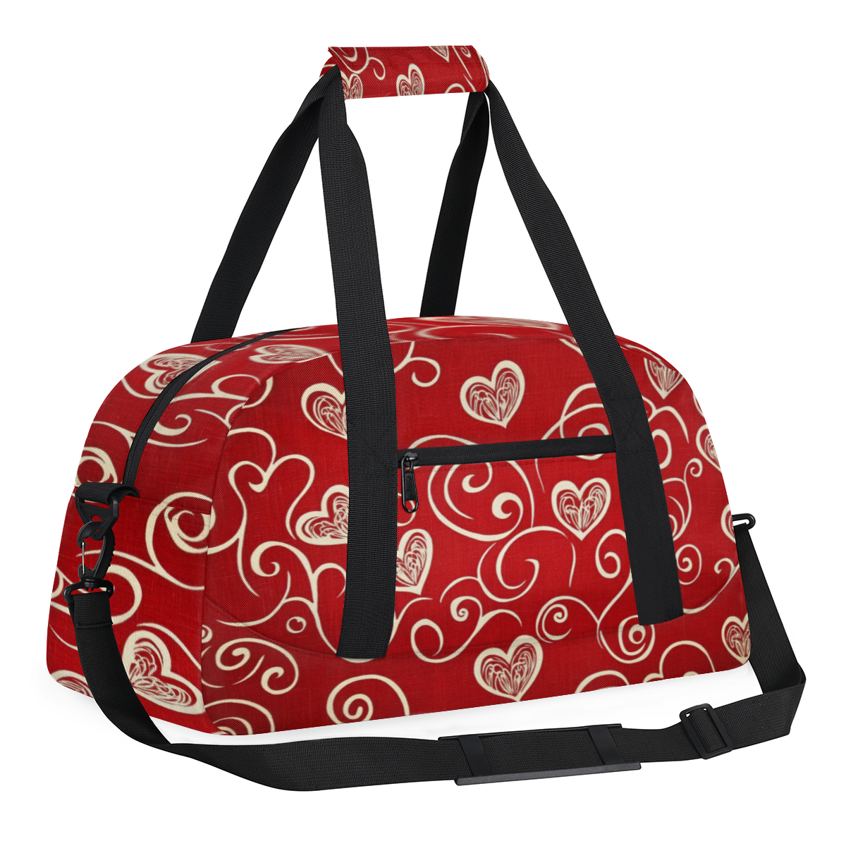 Herdesigns Red Sports Duffle Bags Travel Duffle Bag Gym Bag Heart Weekender Travel Bag Waterproof Overnight Bag Carry On Travel Tote Bag Dance Bags