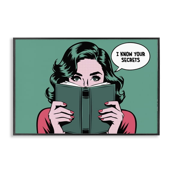 Stupell Industries Traditional Know Your Secrets Black Framed Giclee Art, 18 x 12, by Andreas Magnusson