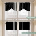 thumbnail image 5 of Black Beige Striped Tie Up Valance Curtains for Windows, Kitchen Curtains Window Treatments, Modern Farmhouse Retro Lines Short Window Shades Valances for Bedroom Bathroom Cafe 42"x18", 5 of 8