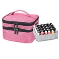 thumbnail image 1 of 1 bolsa de almacenamiento de cosméticos de esmalte de uñas de doble capa rosa, bolso portátil, organizador de Perfume de aceite esencial, contenedor, bolsa de maquillaje de viaje, 1 of 5