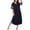 Navy Blue, variant on Ekouaer Long Nightgown, Womens V Neck Loungewear Oversized Sleepwear Loose Sleep Dress
