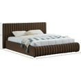 thumbnail image 6 of Pemberley Row Velvet Brown King Bed Rectangular Deep Channel Tufting 89" W x 91" D x 38" H Assembled, 6 of 10