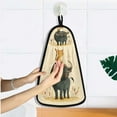 thumbnail image 5 of Hanging Hand Towels For Kitchen Bathroom Home Decor Lightweight Kitty and Buffalo in A Farm, 5 of 6