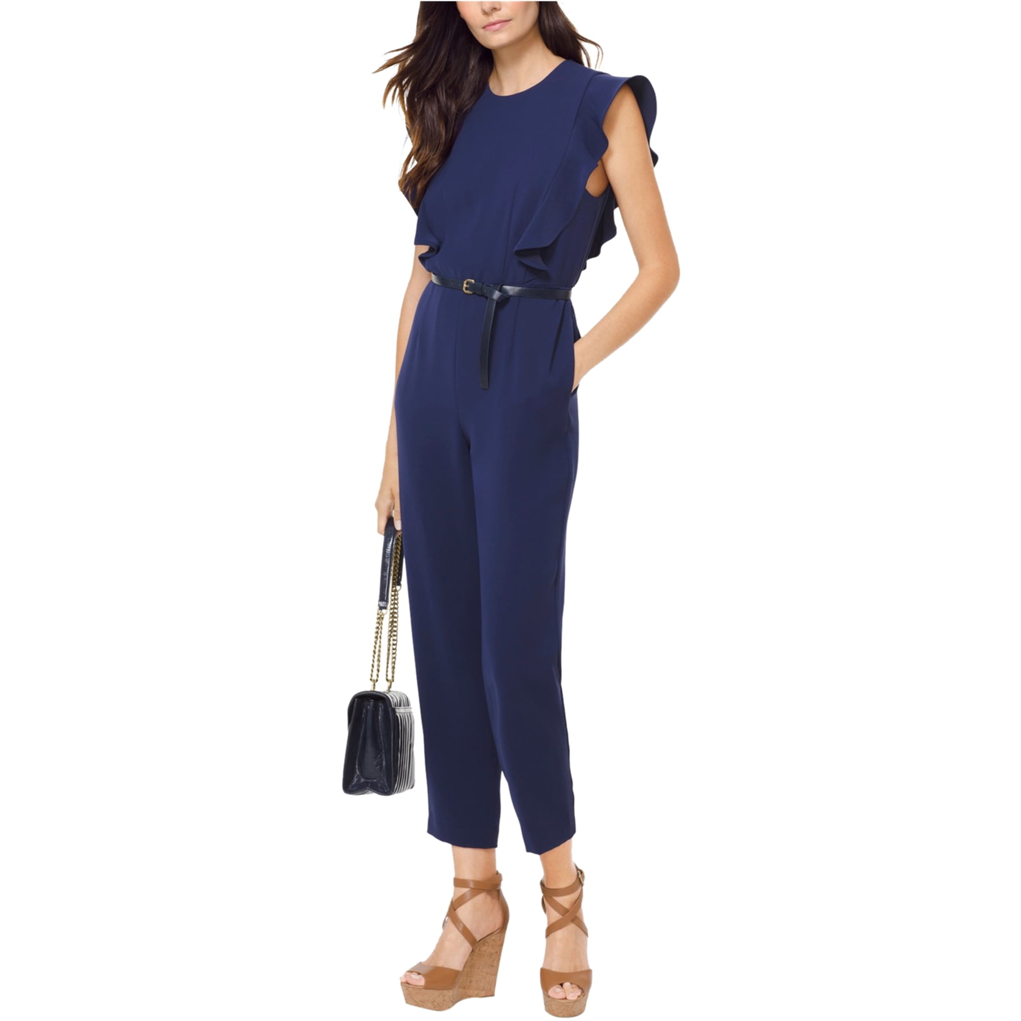 michael kors blue jumpsuit