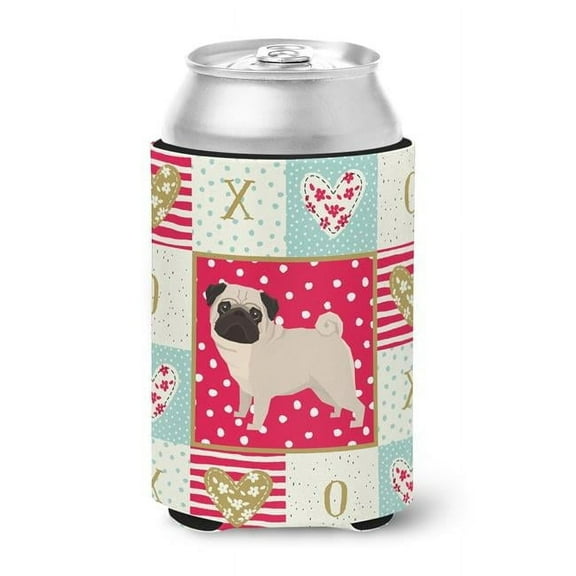 Carolines Treasures CK5947CC 12 oz Pug Love Can or Bottle Hugger
